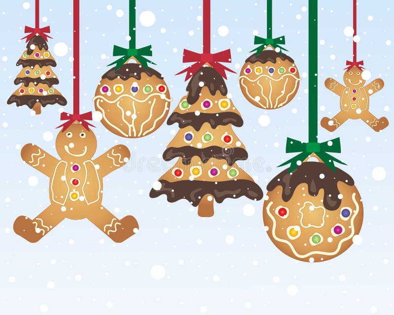 Piernikowi baubles ilustracji Piernikowi baubles ilustracji