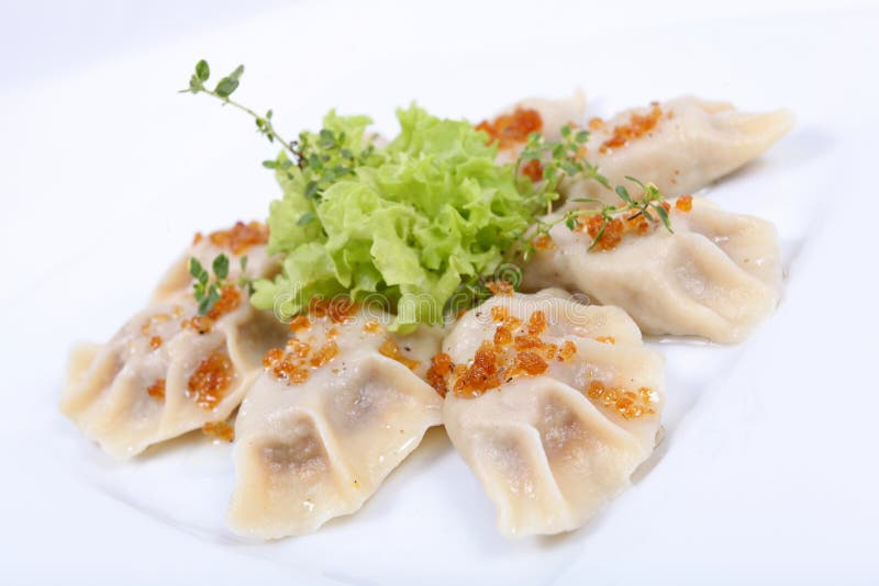 Pierogi polacco, polpette con carne fotografie stock libere da diritti Pierogi polacco, polpette con carne fotografie stock libere da diritti