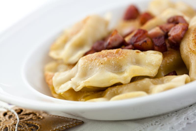 Pierogi.Traditional Polish Christmas Dish Stock Photo Image of close