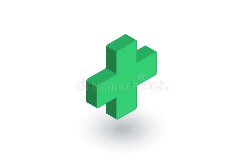 Pierwsza pomoc, apteka, medyczna przecinająca isometric płaska ikona 3d wektor ilustracji
