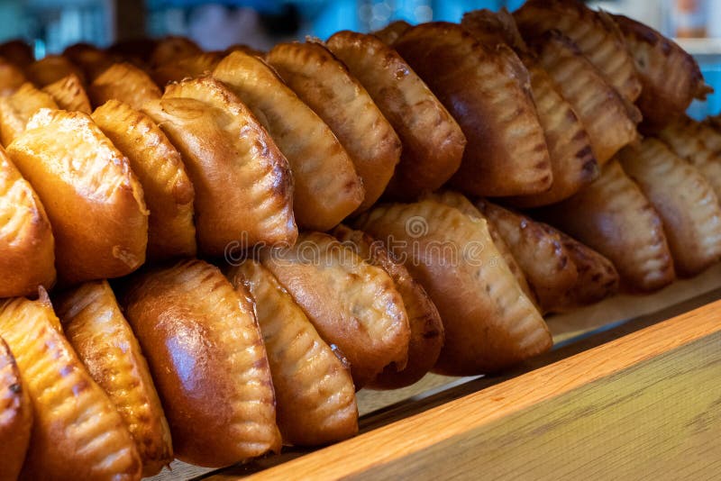 Pies on a Basket in a Bakery Stock Image Image of dough, appetizer