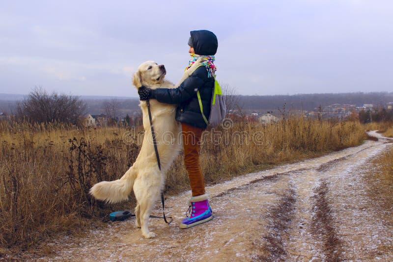 Pies I właściciel Plenerowi, Golden Retriever Bawić się Plenerowy obraz royalty free Pies I właściciel Plenerowi, Golden Retriever Bawić się Plenerowy obraz royalty free