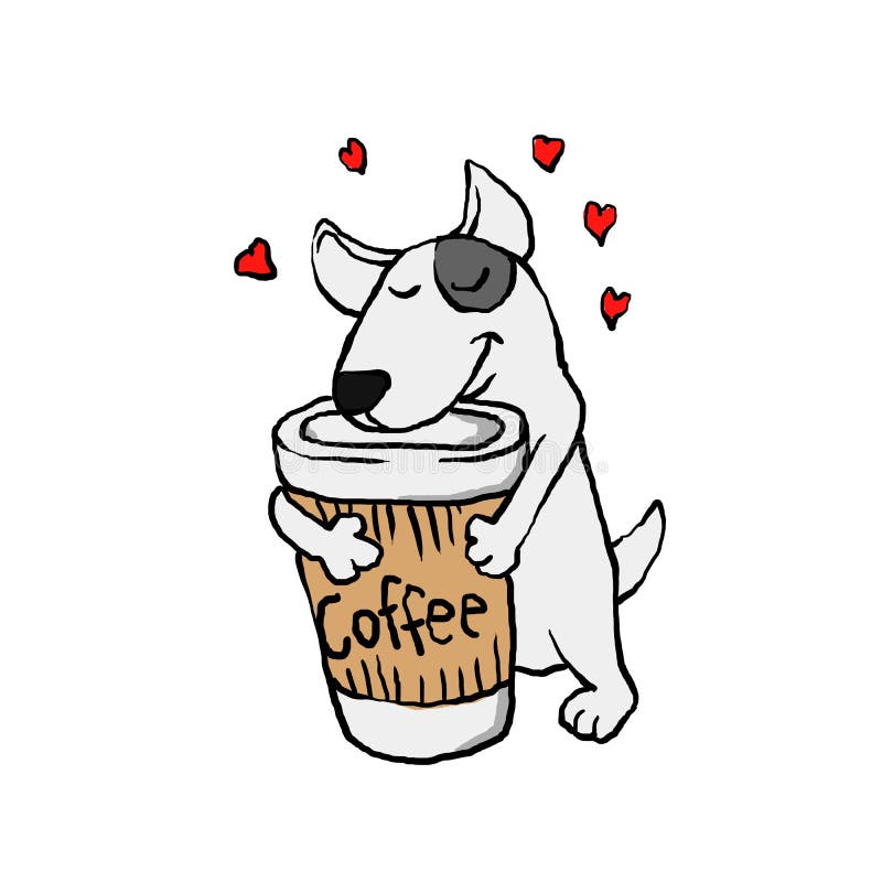 Pies kocham kawę