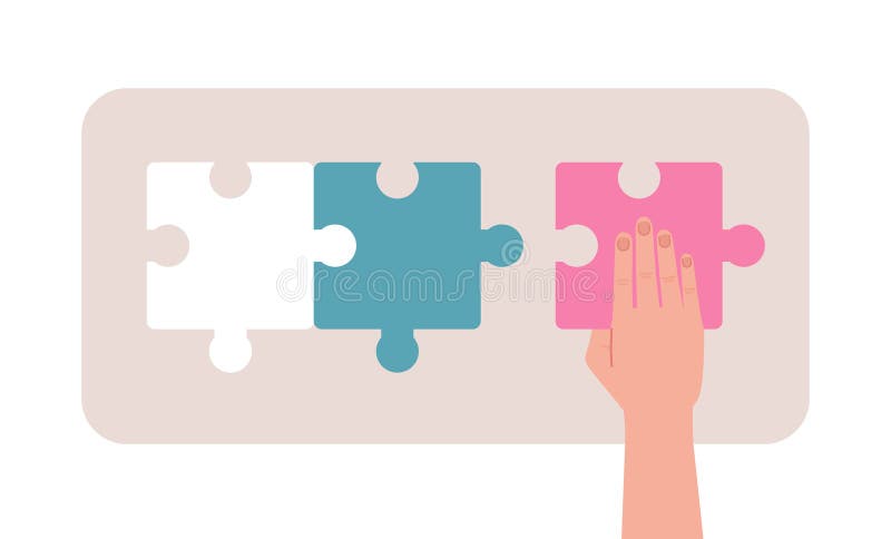 Piese de puzzle care conectează ilustrația vectorială a conceptului plat stock illustration