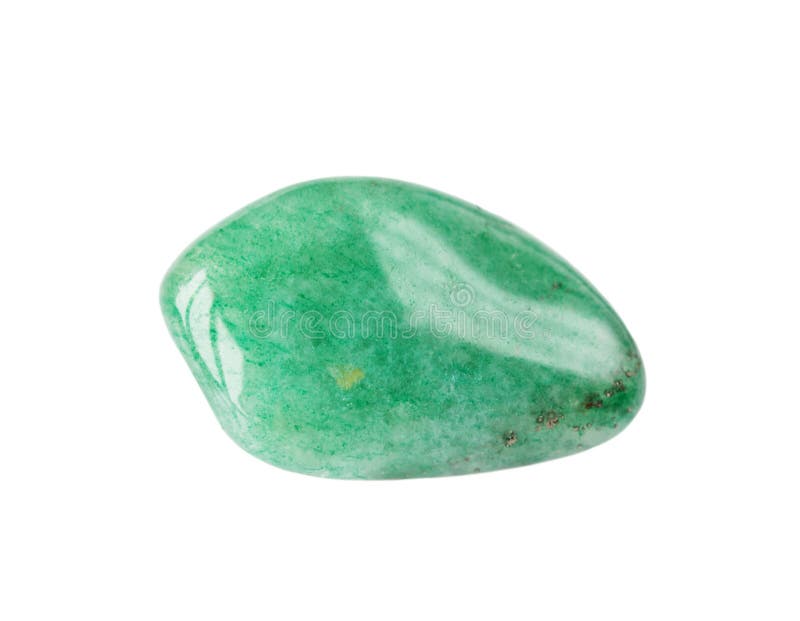 Pietra preziosa di Aventurine isolata su bianco fotografie stock Pietra preziosa di Aventurine isolata su bianco fotografie stock