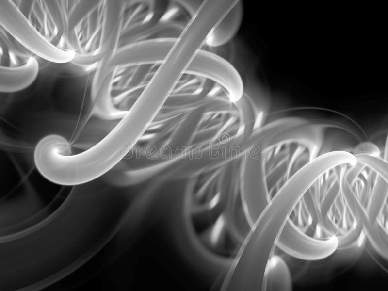 Pieza espiral de la DNA que brilla intensamente blanco y negro stock de ilustración Pieza espiral de la DNA que brilla intensamente blanco y negro stock de ilustración