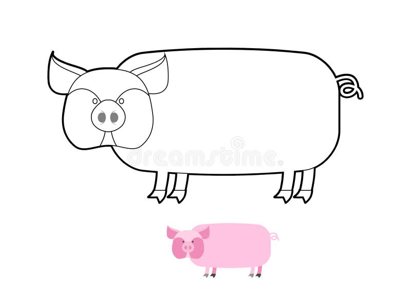 Pig coloring book. Vector illustration of farm animals royalty free illustration Pig coloring book. Vector illustration of farm animals royalty free illustration