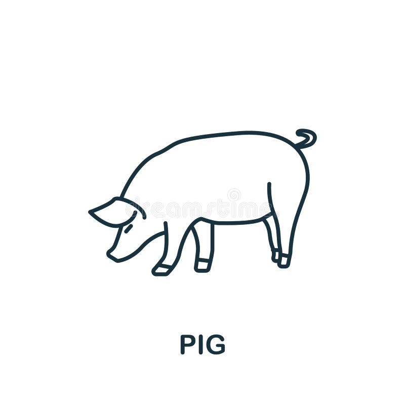 Pig Icon From Home Animals Collection Simple Line Element Pig Symbol For Templates Web Design And Infographics Stock Illustration Illustration Of Icon Vintage