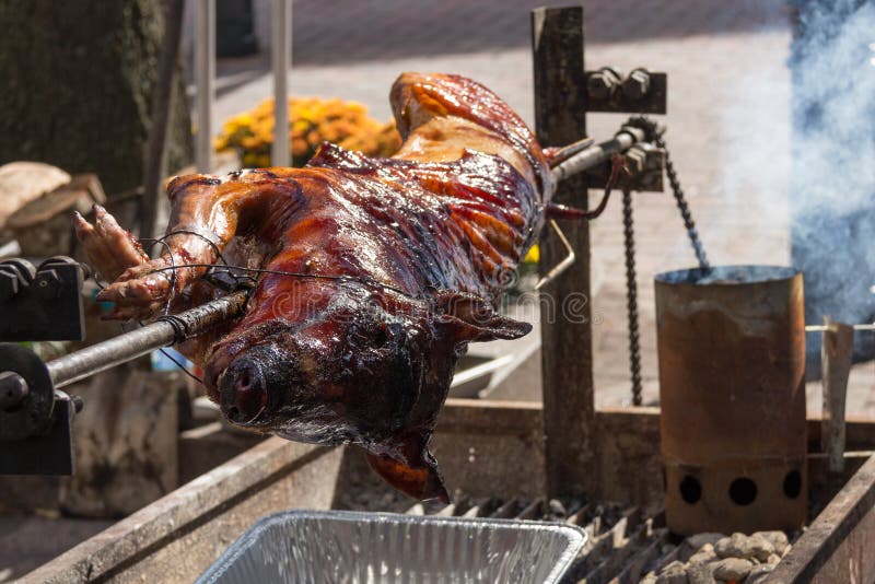 Pig roast stock photo. Image of pork, rotisserie, machine 45806570