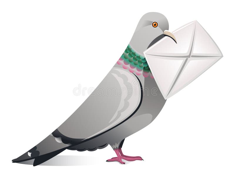 Pigeon avec la lettre illustration de vecteur Pigeon avec la lettre illustration de vecteur