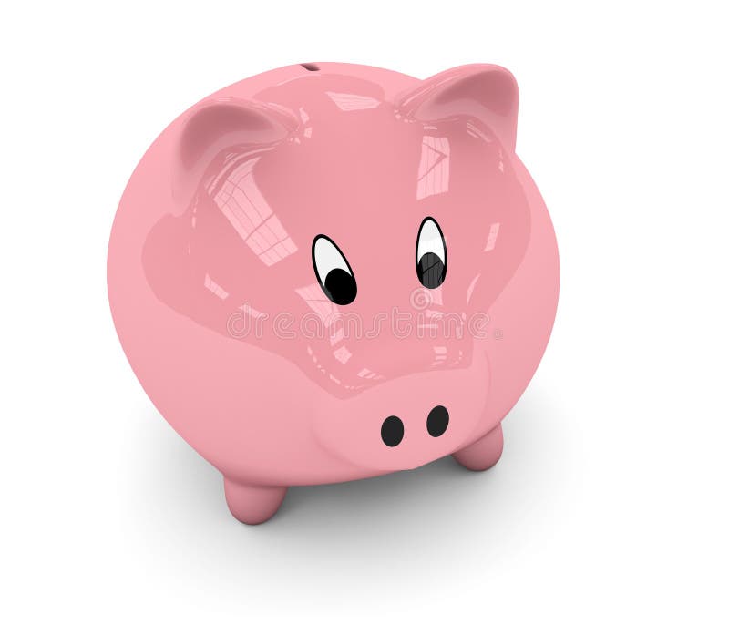 Piggy Bank with Gold Crown stock illustration. Illustration of king