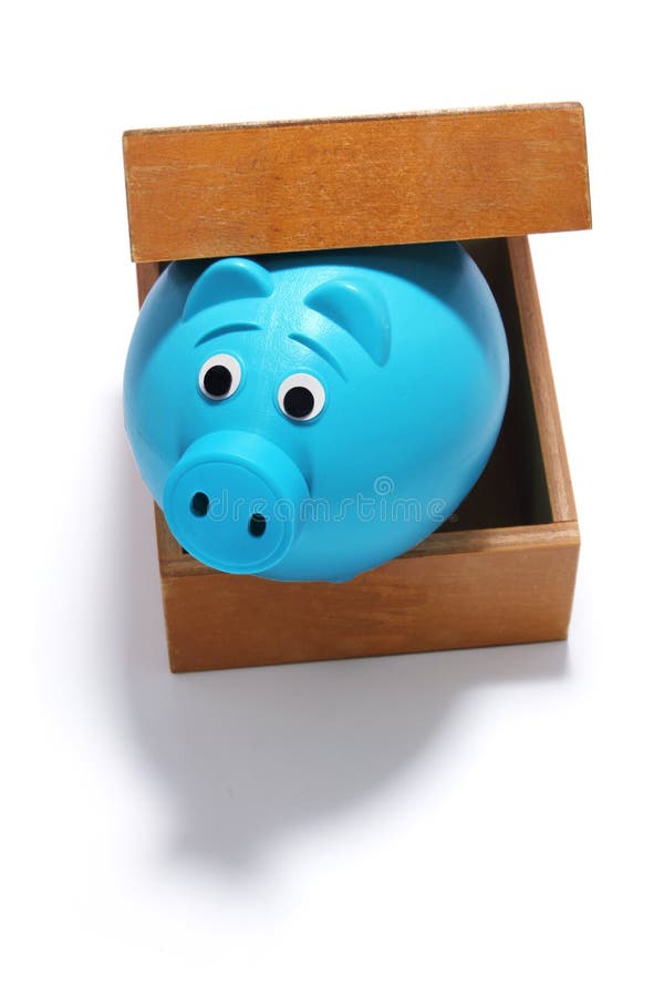 Piggy Bank in Box stock image. Image of cutout, object 32008875