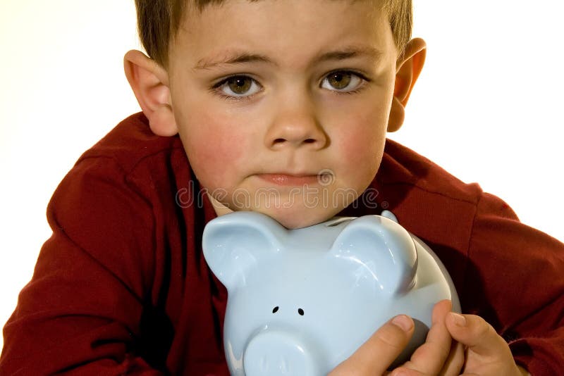Piggy bank boy royalty free stock images