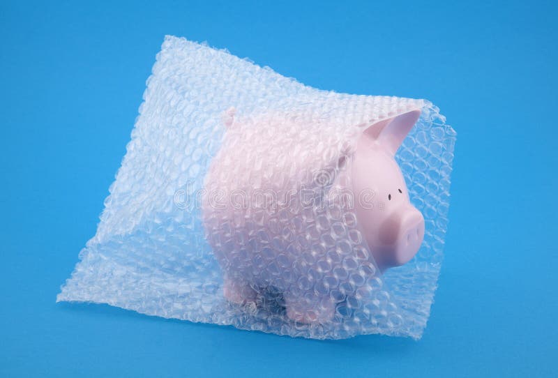 Pink Bubble Wrap Or Packing Material Stock Photo - Download Image
