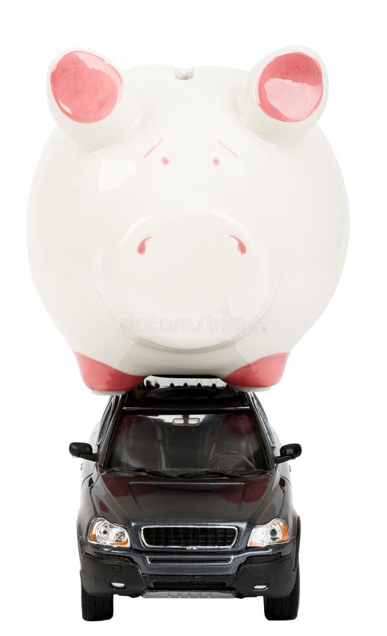 Piggy bank on car stock image. Image of profit, bank 64810123