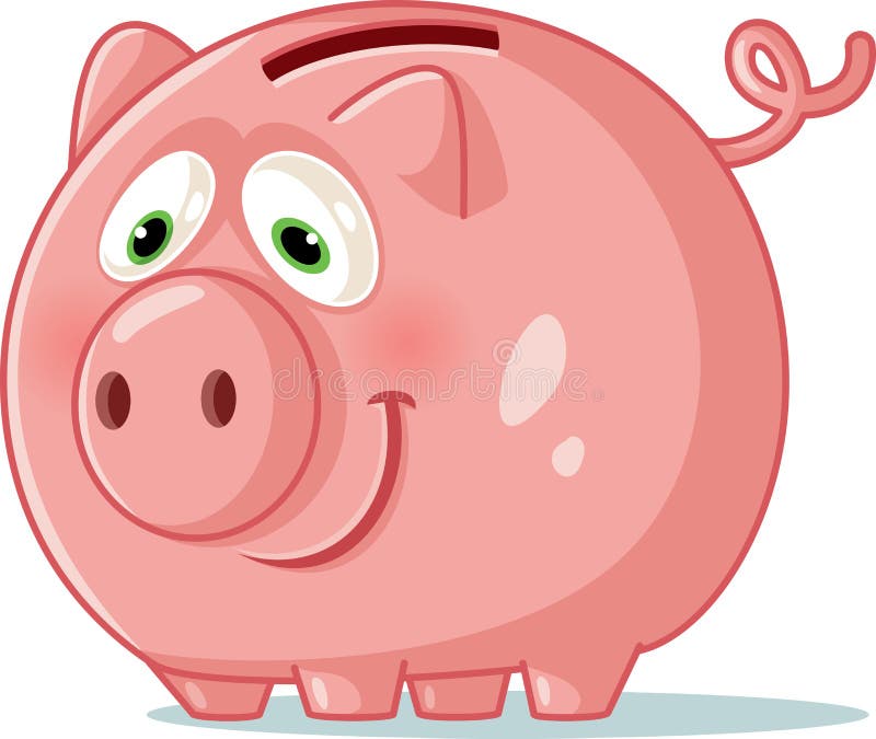 Piggy Bank Cartoon Vector Illustration Stock Vector - Illustration of