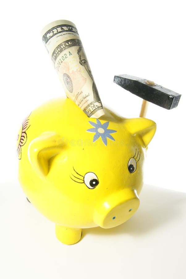 Piggy Bank With Dollar Cash Stock Photo Image of save, white 11585102