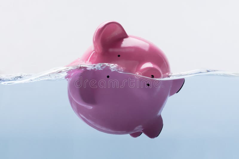 Piggy Bank Drowning In Water
