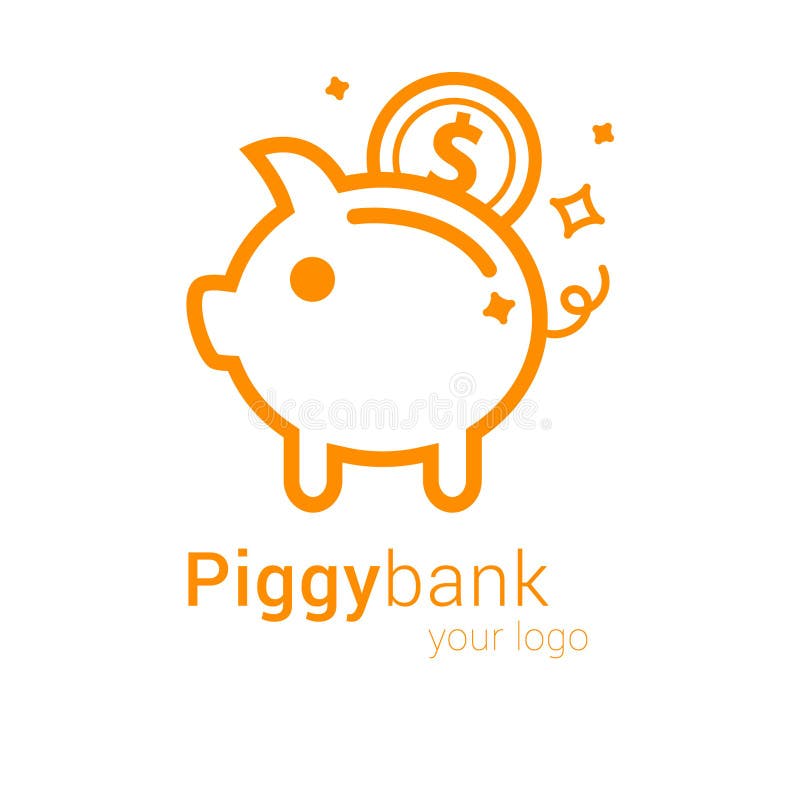 Piggy bank. Logo. stock vector. Illustration of financial 92109007