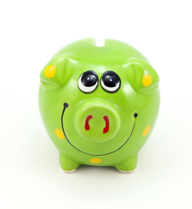 Piggy bank for money stock image. Image of happy, white 14077847