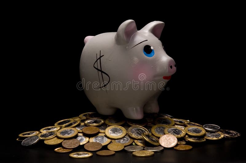 Piggy Bank with money stock photo. Image of finance, peanuts 3320386