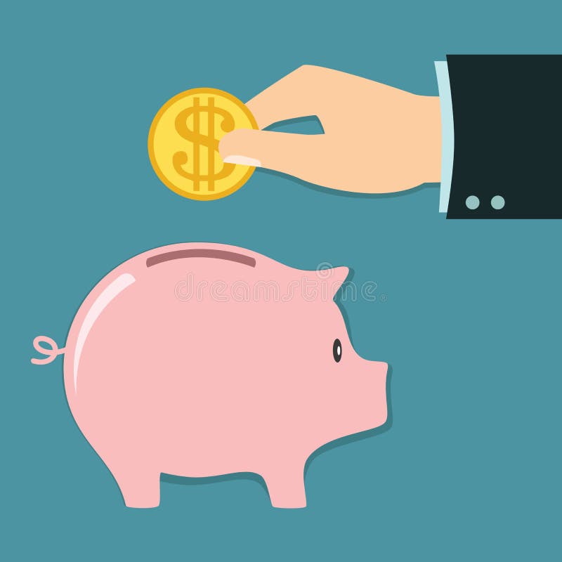 Piggy bank for savings concept vector illustration