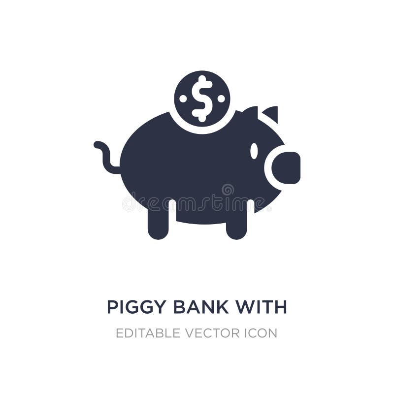 piggy τράπεζα με το εικονίδιο νομισμάτων στο άσπρο υπόβαθρο Απλή απεικόνιση στοιχείων από την έννοια εμπορίου απεικόνιση αποθεμάτων piggy τράπεζα με το εικονίδιο νομισμάτων στο άσπρο υπόβαθρο Απλή απεικόνιση στοιχείων από την έννοια εμπορίου απεικόνιση αποθεμάτων
