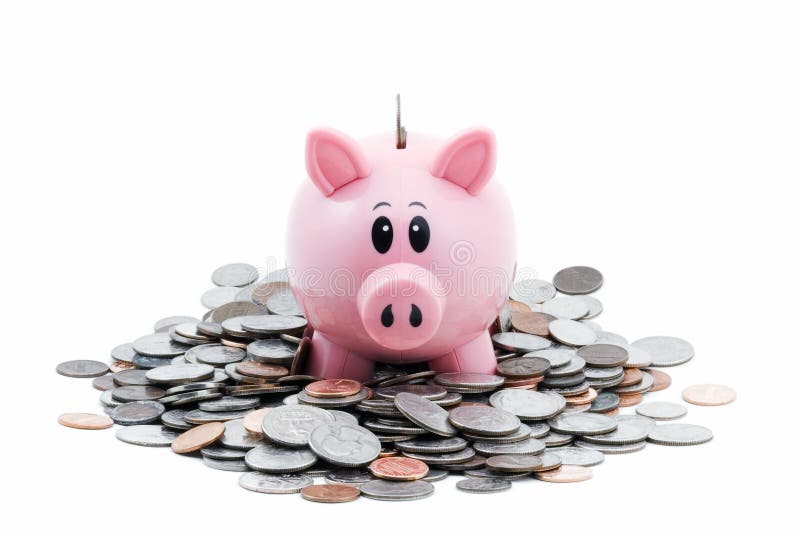 piggy σωρός νομισμάτων τραπεζών στοκ εικόνες piggy σωρός νομισμάτων τραπεζών στοκ εικόνες