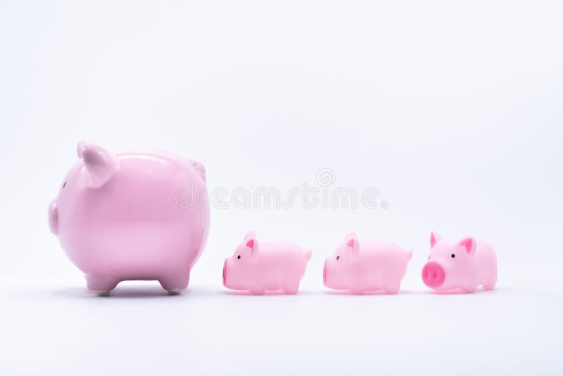 Piggy τράπεζες μαμών και μωρών στοκ φωτογραφία με δικαίωμα ελεύθερης χρήσης Piggy τράπεζες μαμών και μωρών στοκ φωτογραφία με δικαίωμα ελεύθερης χρήσης
