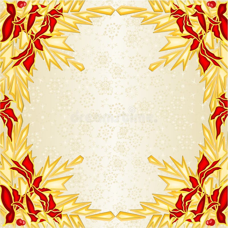 Pigne attillate dei rami di albero della stella di Natale rossa e dorata della decorazione della struttura del nuovo anno e di Na royalty illustrazione gratis Pigne attillate dei rami di albero della stella di Natale rossa e dorata della decorazione della struttura del nuovo anno e di Na royalty illustrazione gratis