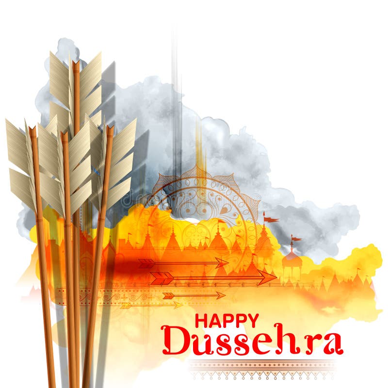 Pijl van Rama in Gelukkig Dussehra-festival van de achtergrond van India vector illustratie Pijl van Rama in Gelukkig Dussehra-festival van de achtergrond van India vector illustratie