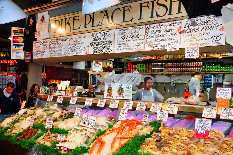 Pike Place Fish Market in Seattle, USA