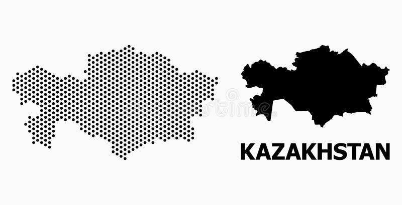 Piksla wzoru mapa Kazachstan royalty ilustracja Piksla wzoru mapa Kazachstan royalty ilustracja
