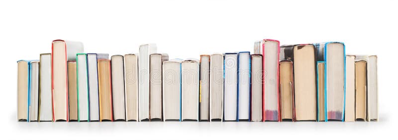 Pila de libros aislados fotografía de archivo