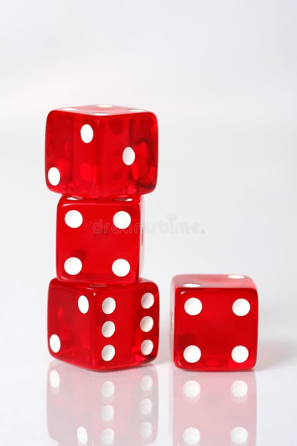 Stack of red and white dice on a white background. Stack of red and white dice on a white background