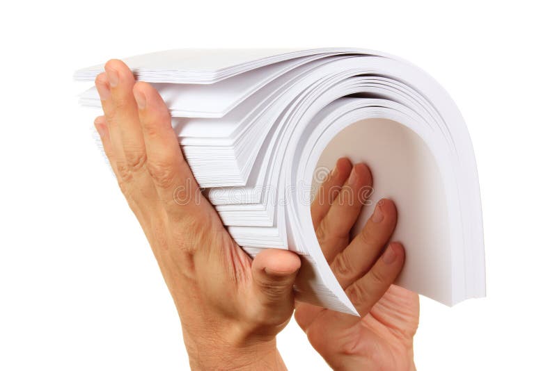 Pila de papel en su mano imagenes de archivo Pila de papel en su mano imagenes de archivo