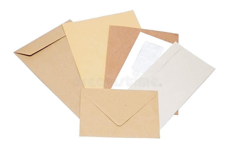 Stack of mail envelopes on white background. Stack of mail envelopes on white background