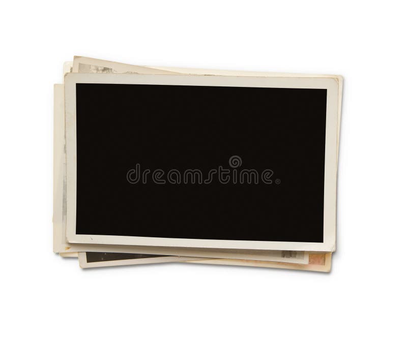 Pila di vecchie foto bianche fotografia stock libera da diritti