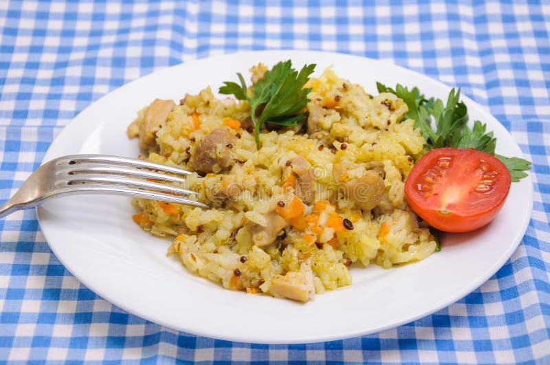 Pilaf Chicken with the Addition of Quinoa Stock Photo Image of
