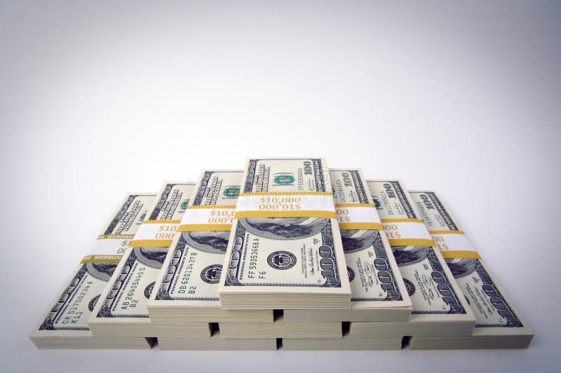 Pilas de cientos cuentas de dólar fotografía de archivo libre de regalías Pilas de cientos cuentas de dólar fotografía de archivo libre de regalías