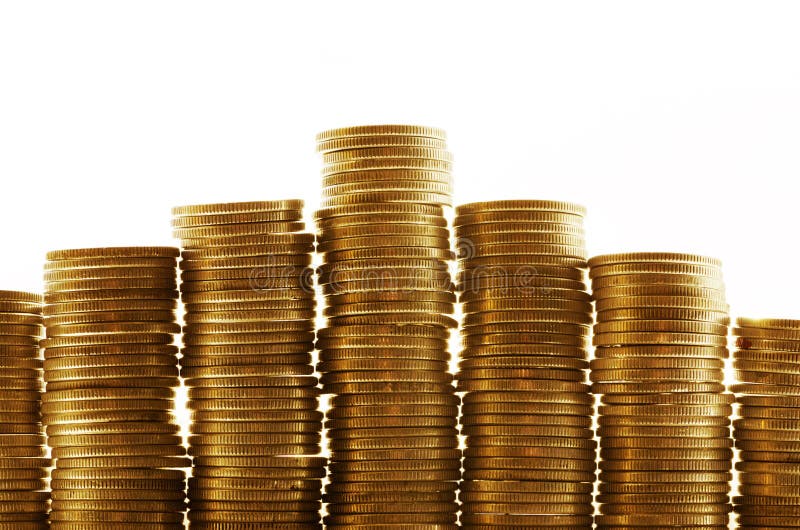 Pilas de monedas fotografía de archivo libre de regalías Pilas de monedas fotografía de archivo libre de regalías