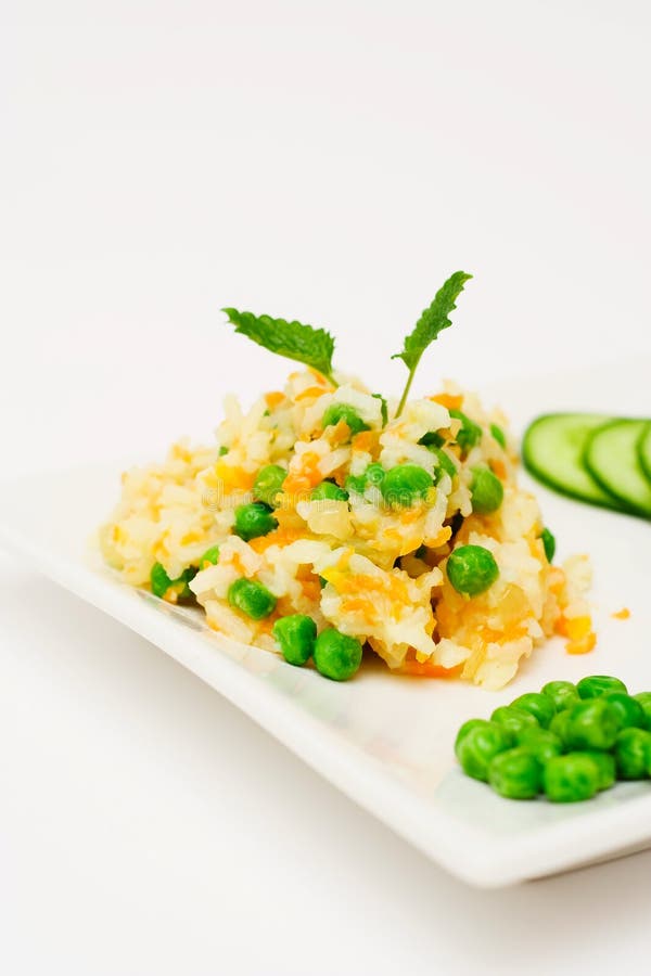 Pilau with vegetables.