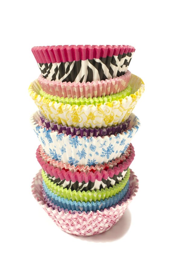 Pile of All Colors Cupcake Paper Cups. Stock Image Image of closeup