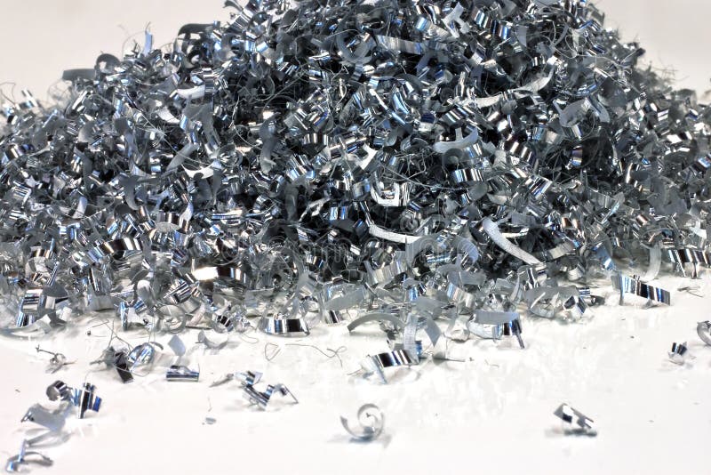 Pile of aluminium shavings stock photo. Image of waste 14062792