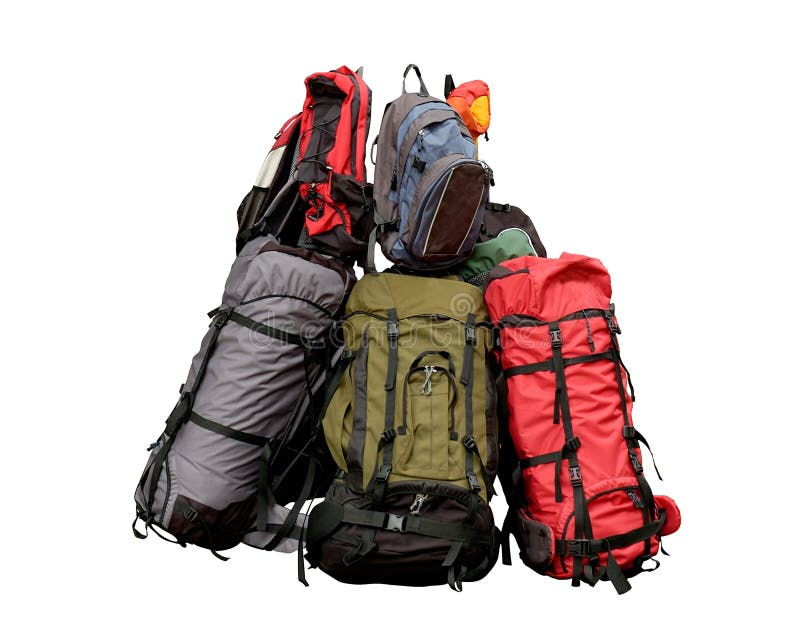 Pile of backpacks