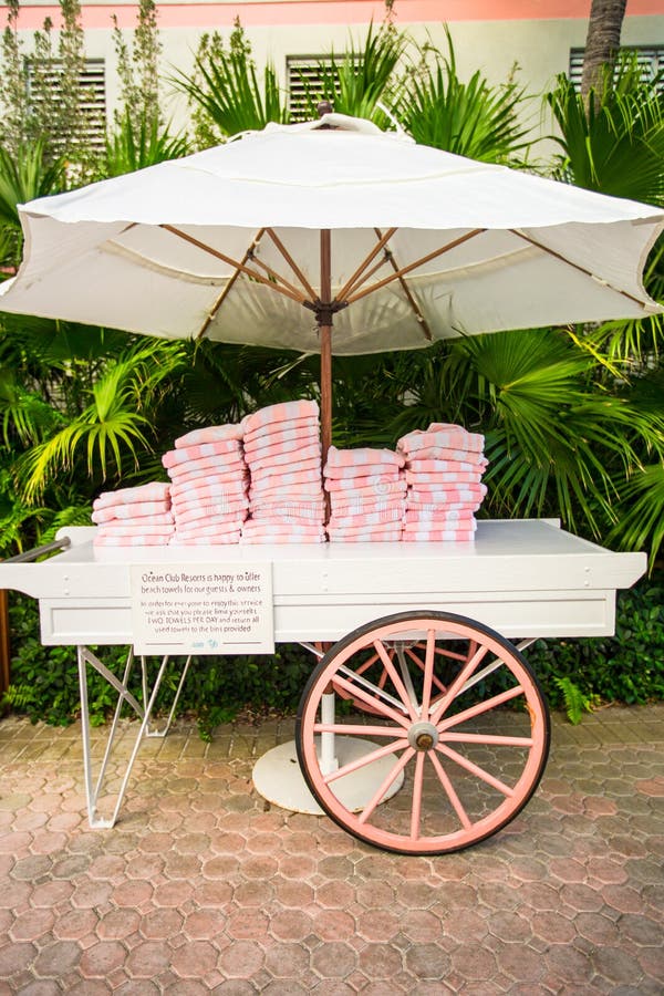 Pile of Bath Towels Near Swimming Pool at Exotic Stock Image Image of