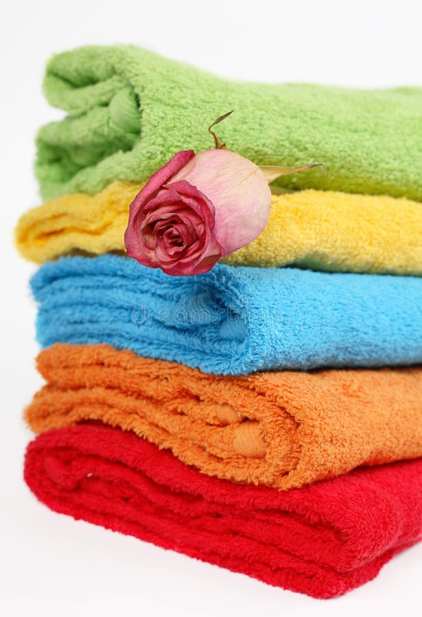 Pile of Beautiful Fluffy Terry Towels Stock Photo Image of means