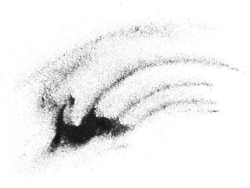 Pile Black Sand Isolated on White Background. Sand Dune with Clipping