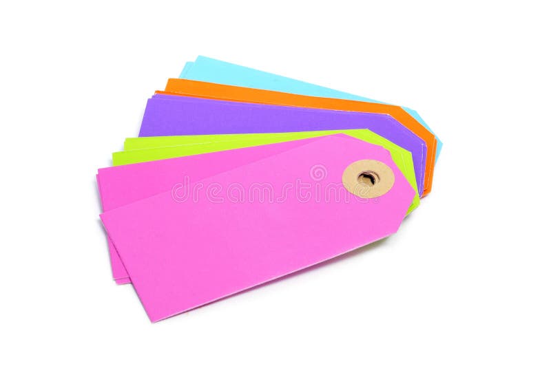 Blank paper labels of different colors royalty free stock photos