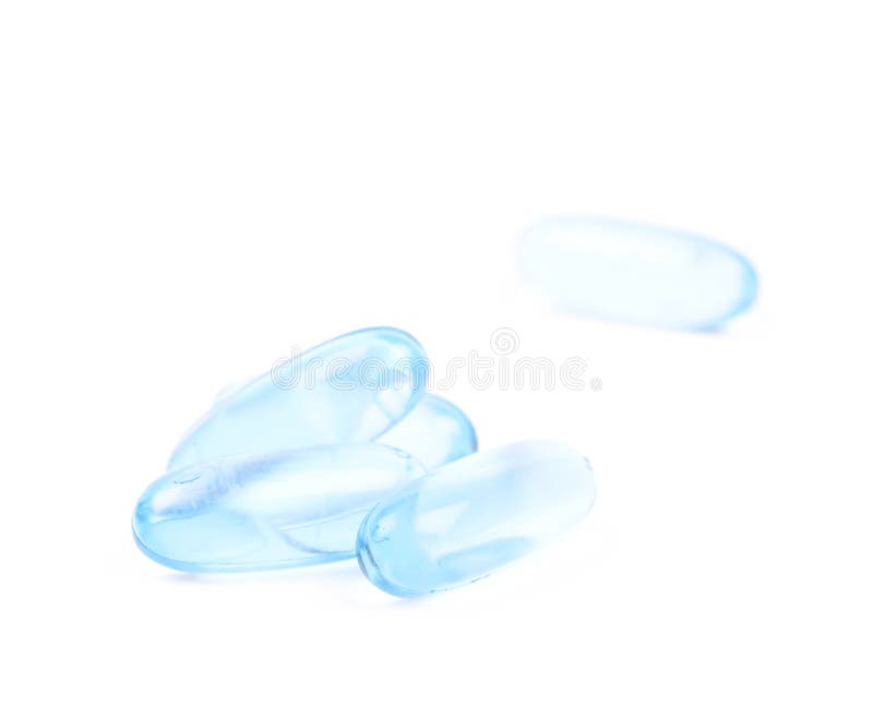 Blue Pills Isolated Over White Stock Image Image Of